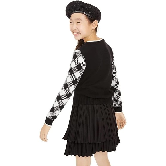 NWT MSRP $40 Charter Club Holiday Girls Buffalo Check Family Sweater Sz 5, 6, 6X - Picture 2 of 3